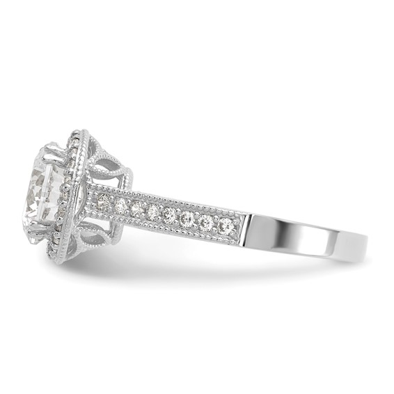 10K Tiara Collection White Gold Polished CZ Ring