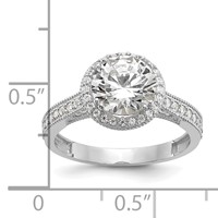 10K Tiara Collection White Gold Polished CZ Ring view 5