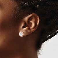 10K Tiara Collection Rose Gold Polished CZ Post Earrings view 3