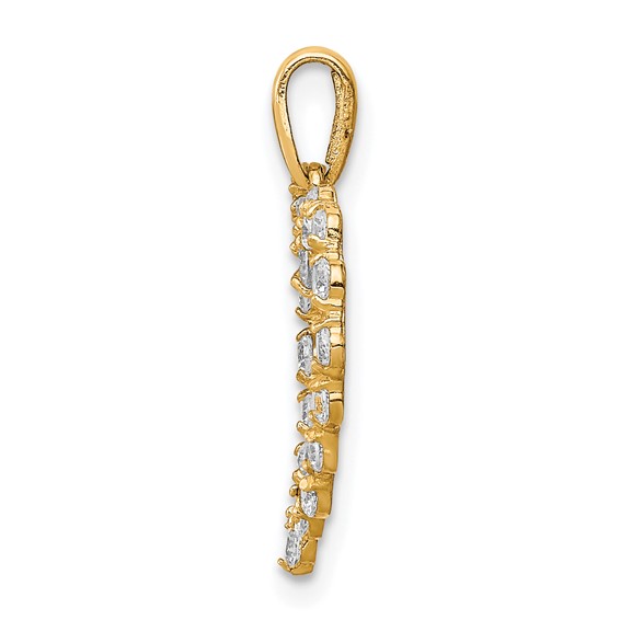 10K CZ Heart Pendant