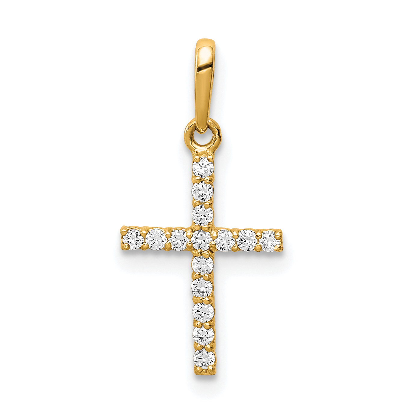 10K CZ Cross Pendant (10YC401)