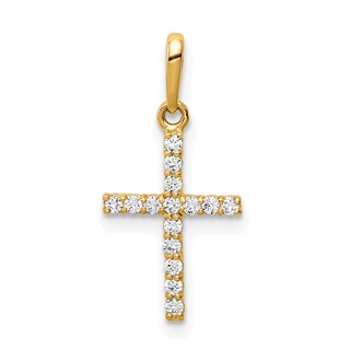 Gold CZ Cross Pendant