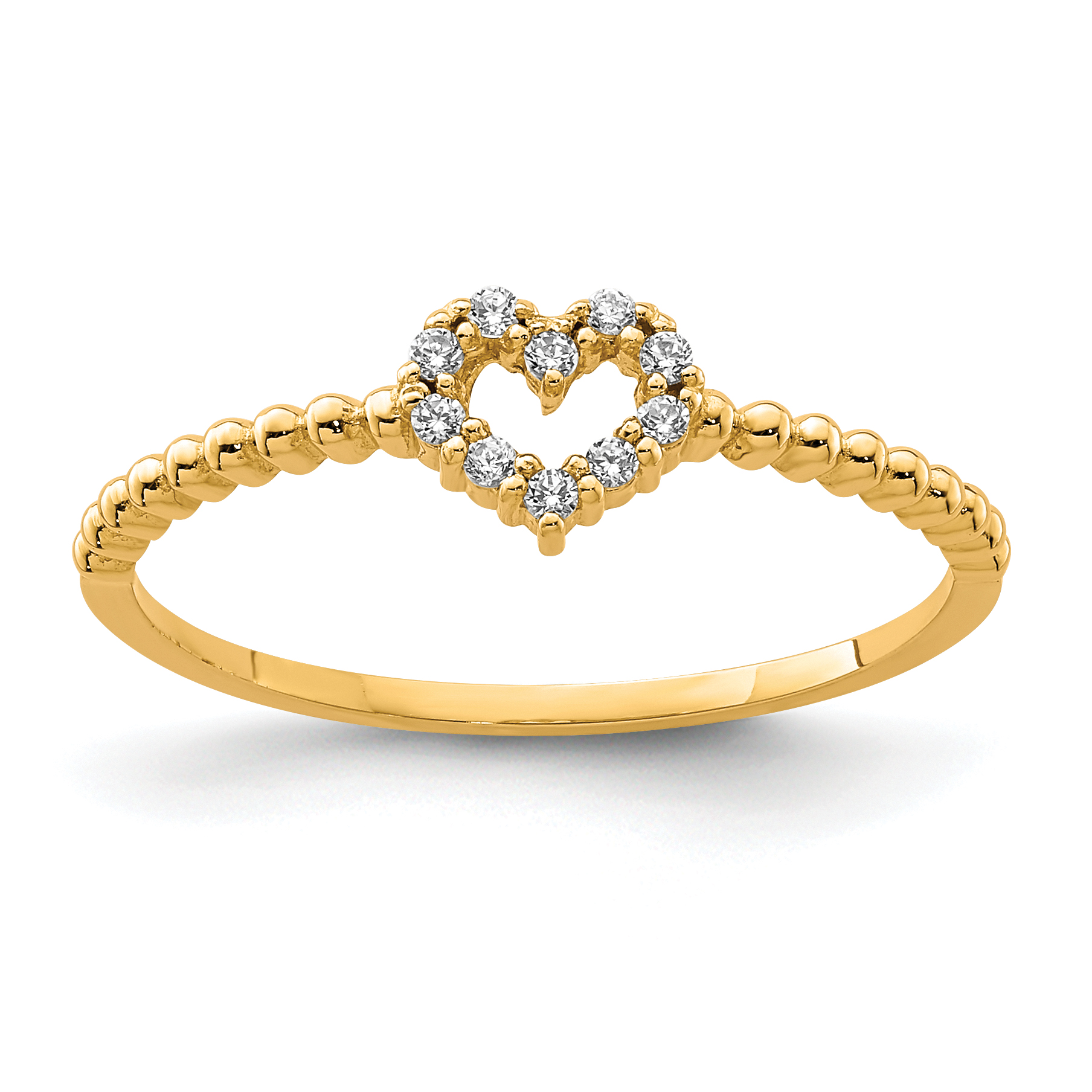 10K Heart CZ Ring (10YC403)
