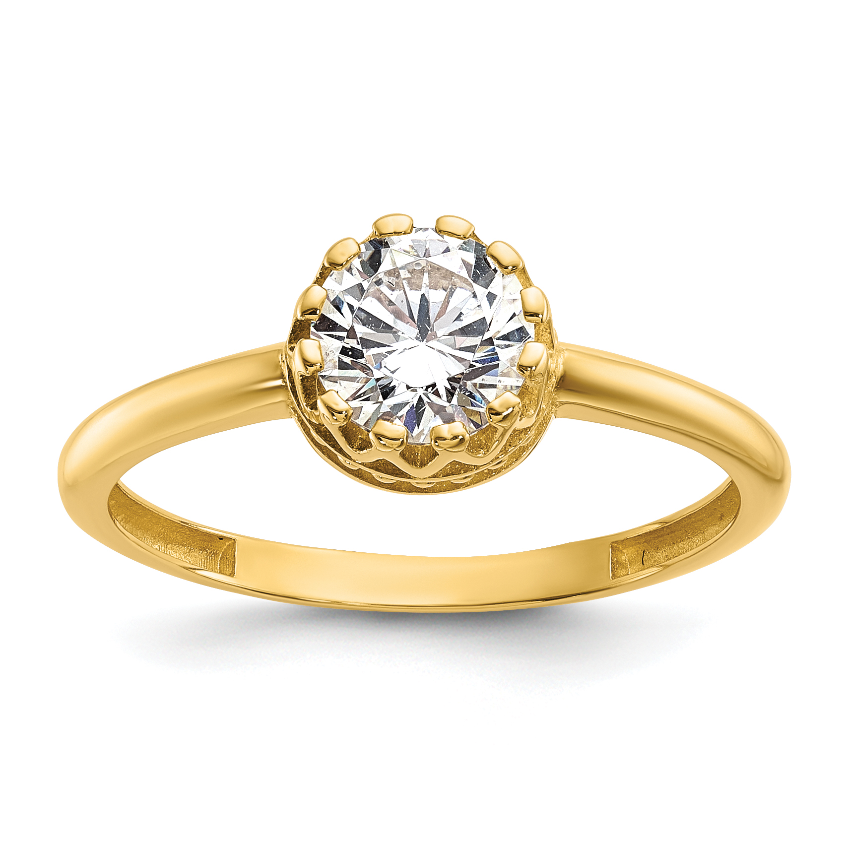 10k Tiara Collection Polished CZ Ring (10YC417)