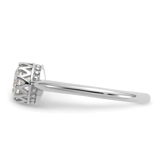 10k Tiara Collection White Gold Polished CZ Ring