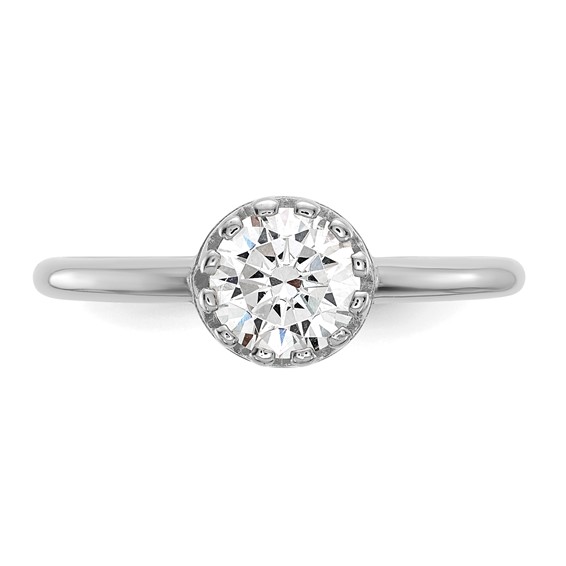 10k Tiara Collection White Gold Polished CZ Ring