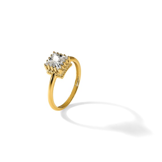 10k Tiara Collection Polished Square CZ Ring