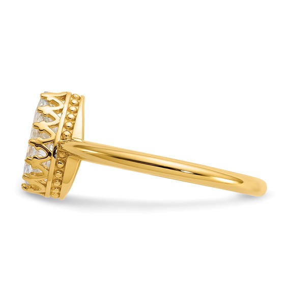 10k Tiara Collection Polished Pear CZ Ring