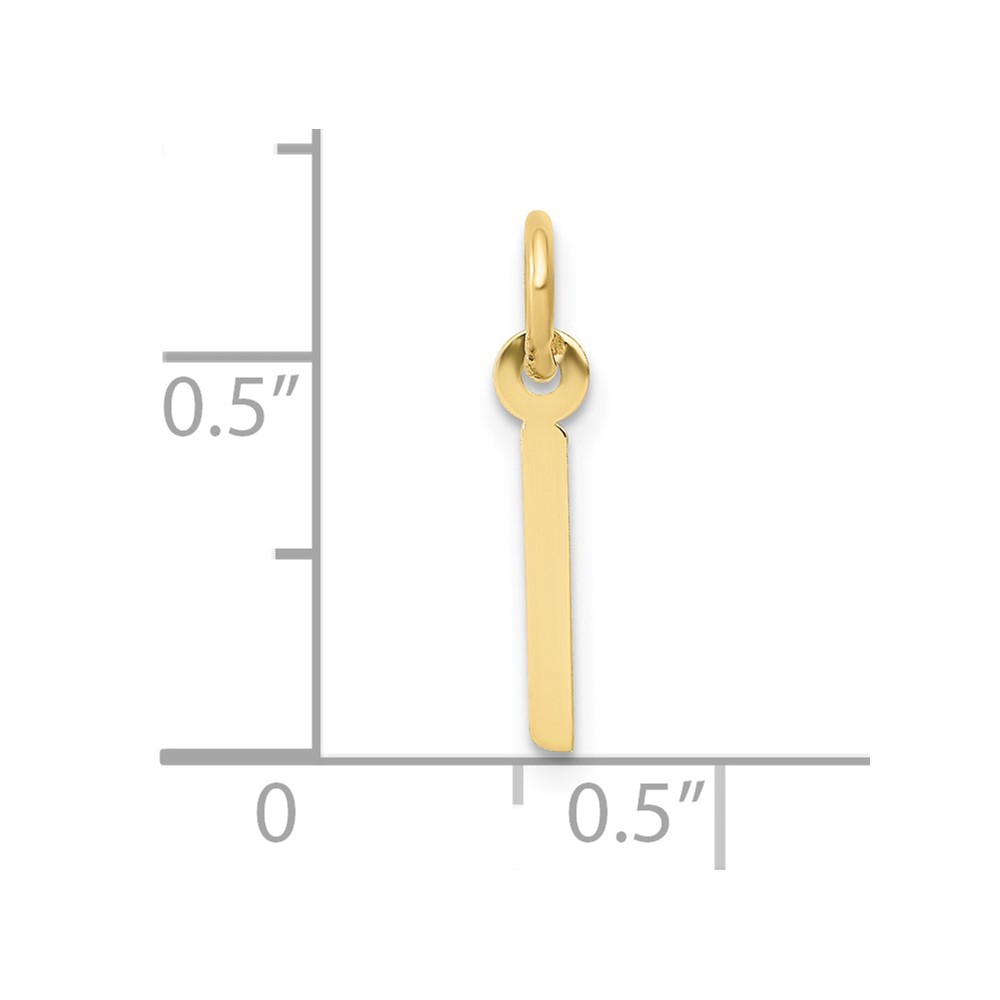 10k Small Slanted Block Initial I Charm (10YC644I)