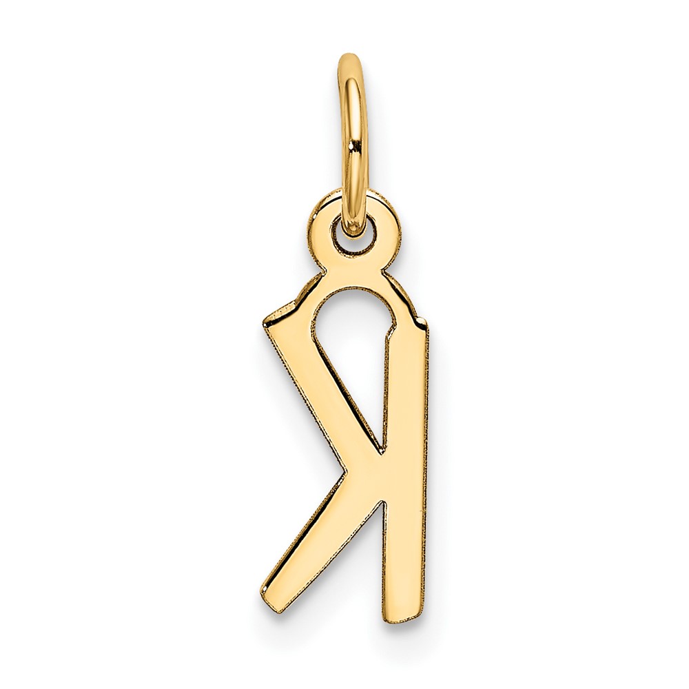 10k Small Slanted Block Initial K Charm (10YC644K)