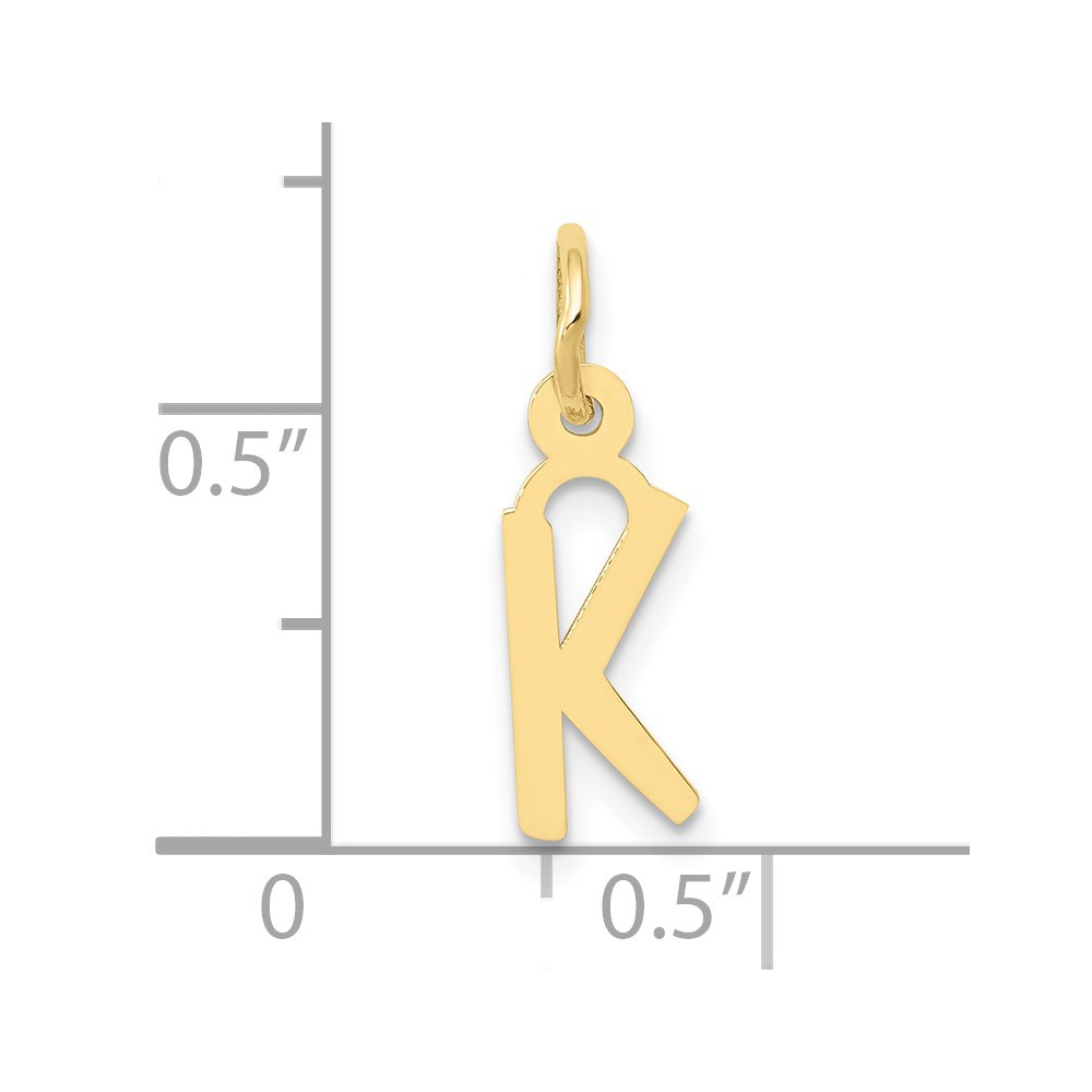 10k Small Slanted Block Initial K Charm (10YC644K)