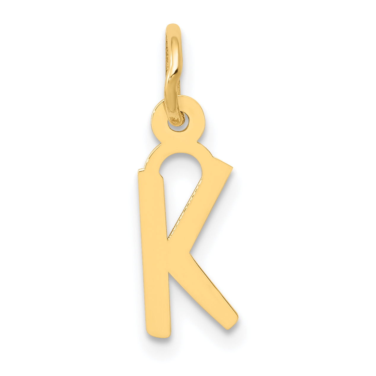 10k Small Slanted Block Initial K Charm (10YC644K)