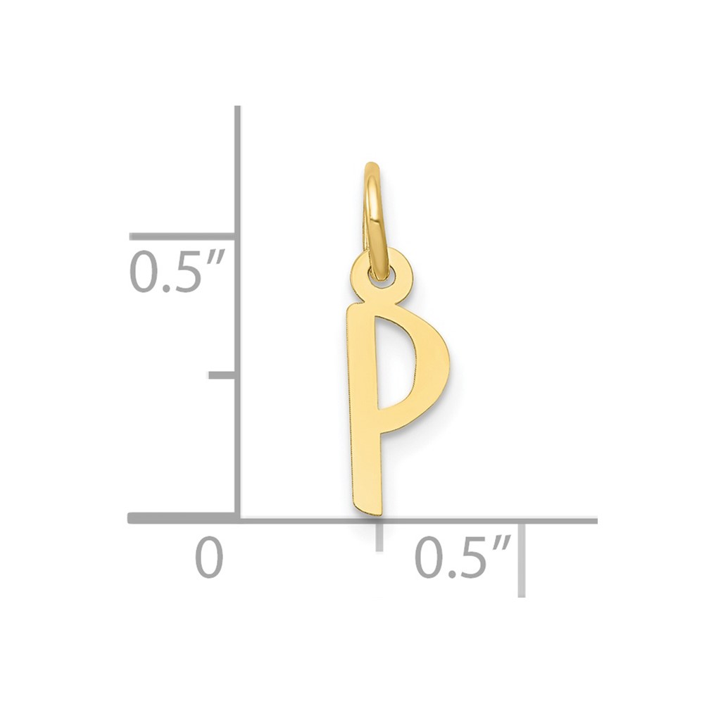 10k Small Slanted Block Initial P Charm (10YC644P)