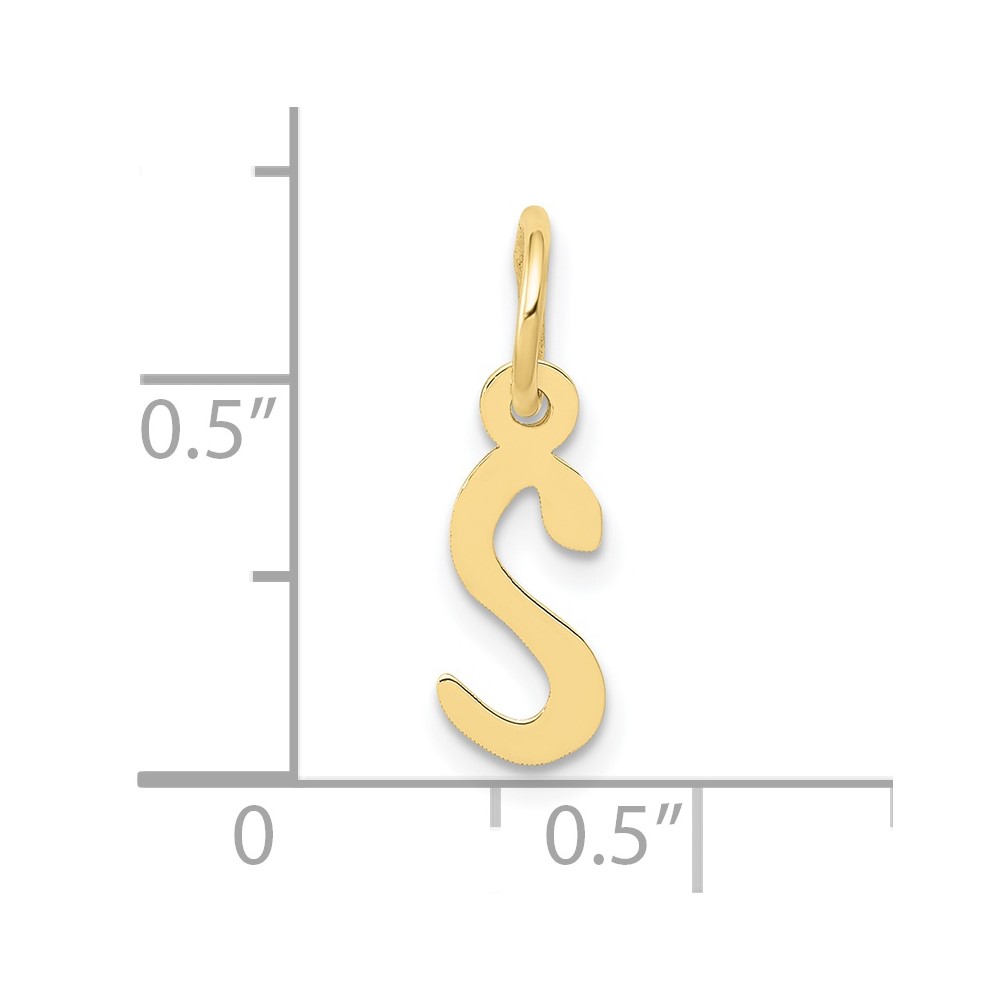 10k Small Slanted Block Initial S Charm (10YC644S)