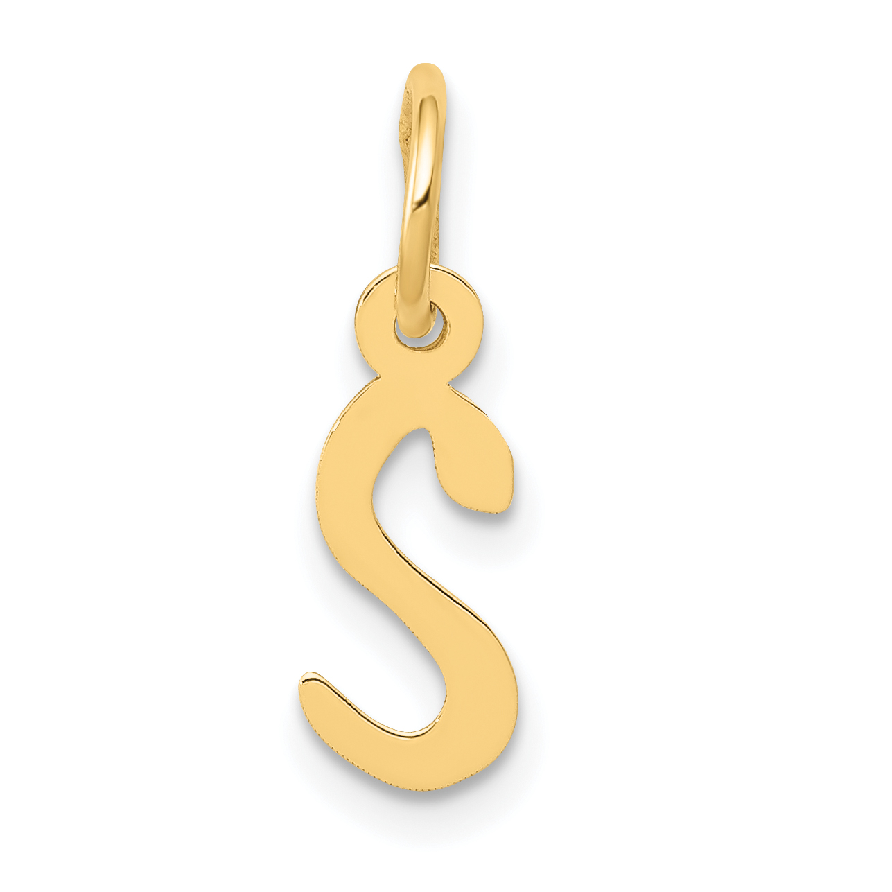 10k Small Slanted Block Initial S Charm (10YC644S)