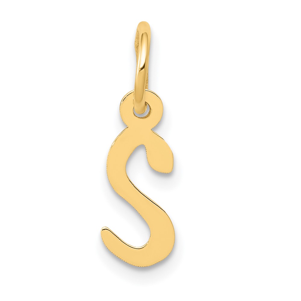 10k Small Slanted Block Initial S Charm (10YC644S)