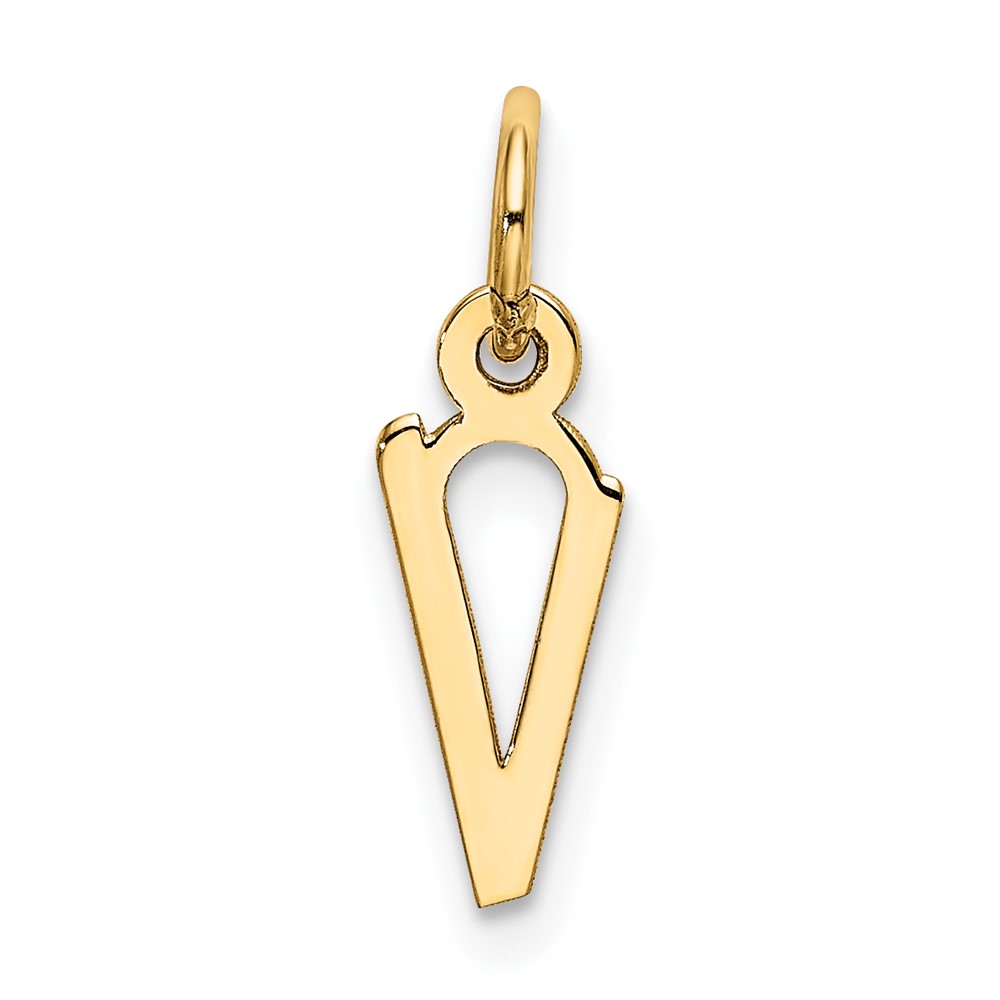 10k Small Slanted Block Initial V Charm (10YC644V)