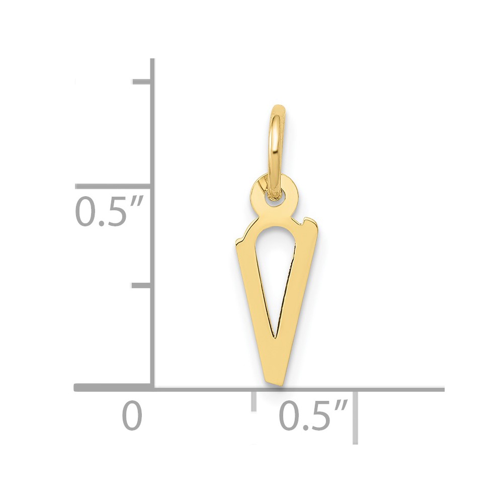 10k Small Slanted Block Initial V Charm (10YC644V)