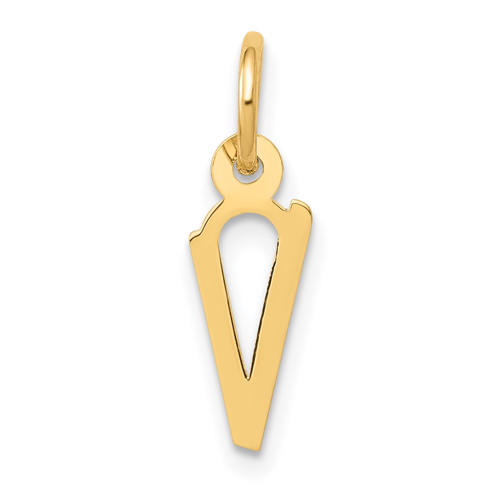 10k Small Slanted Block Initial V Charm (10YC644V)
