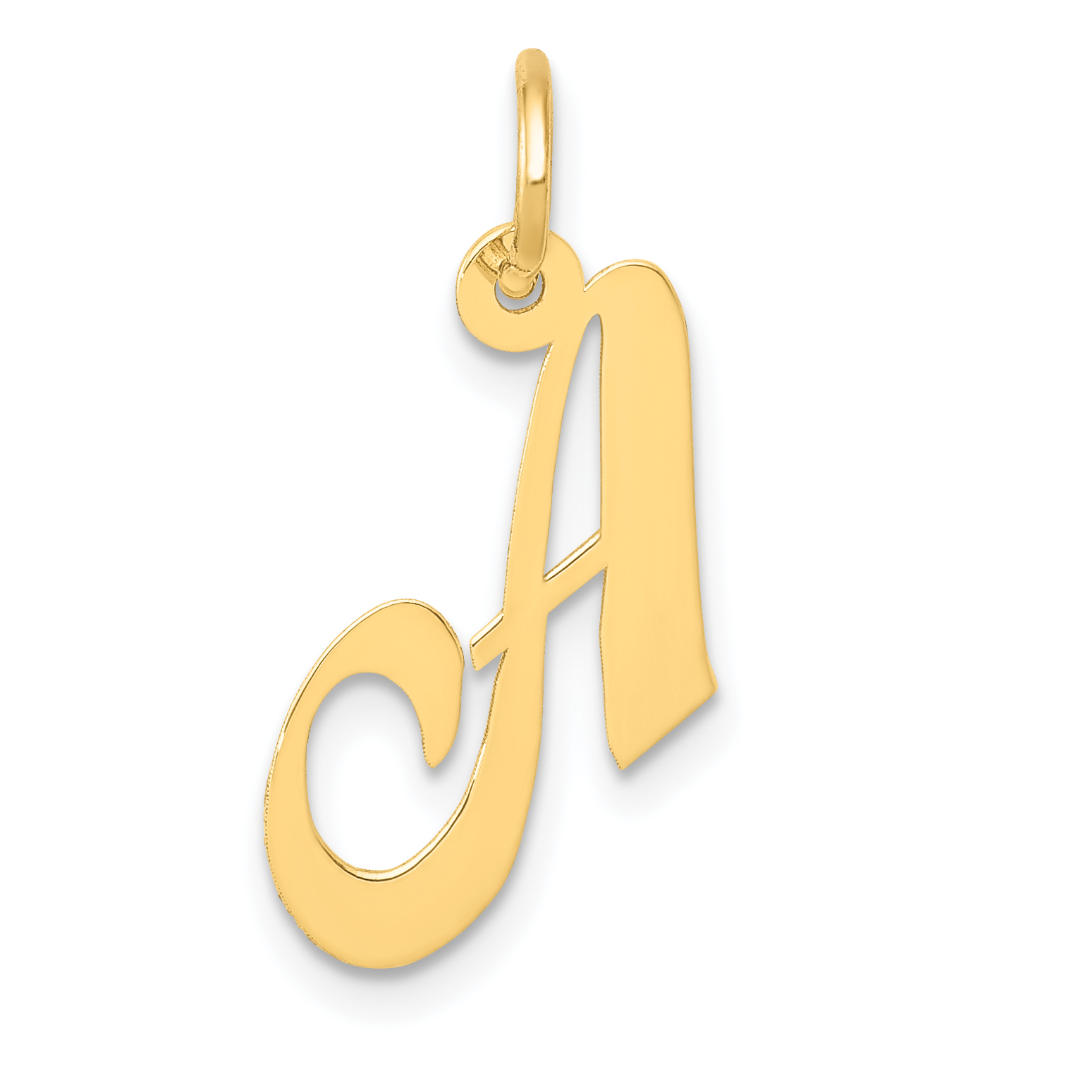 10K Small Fancy Script Initial A Charm (10YC650A)