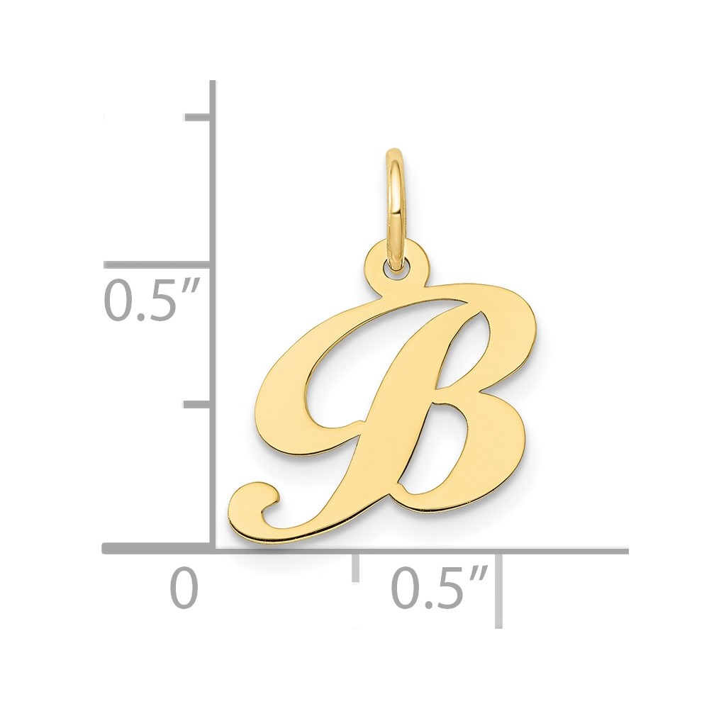 10K Small Fancy Script Initial B Charm (10YC650B)