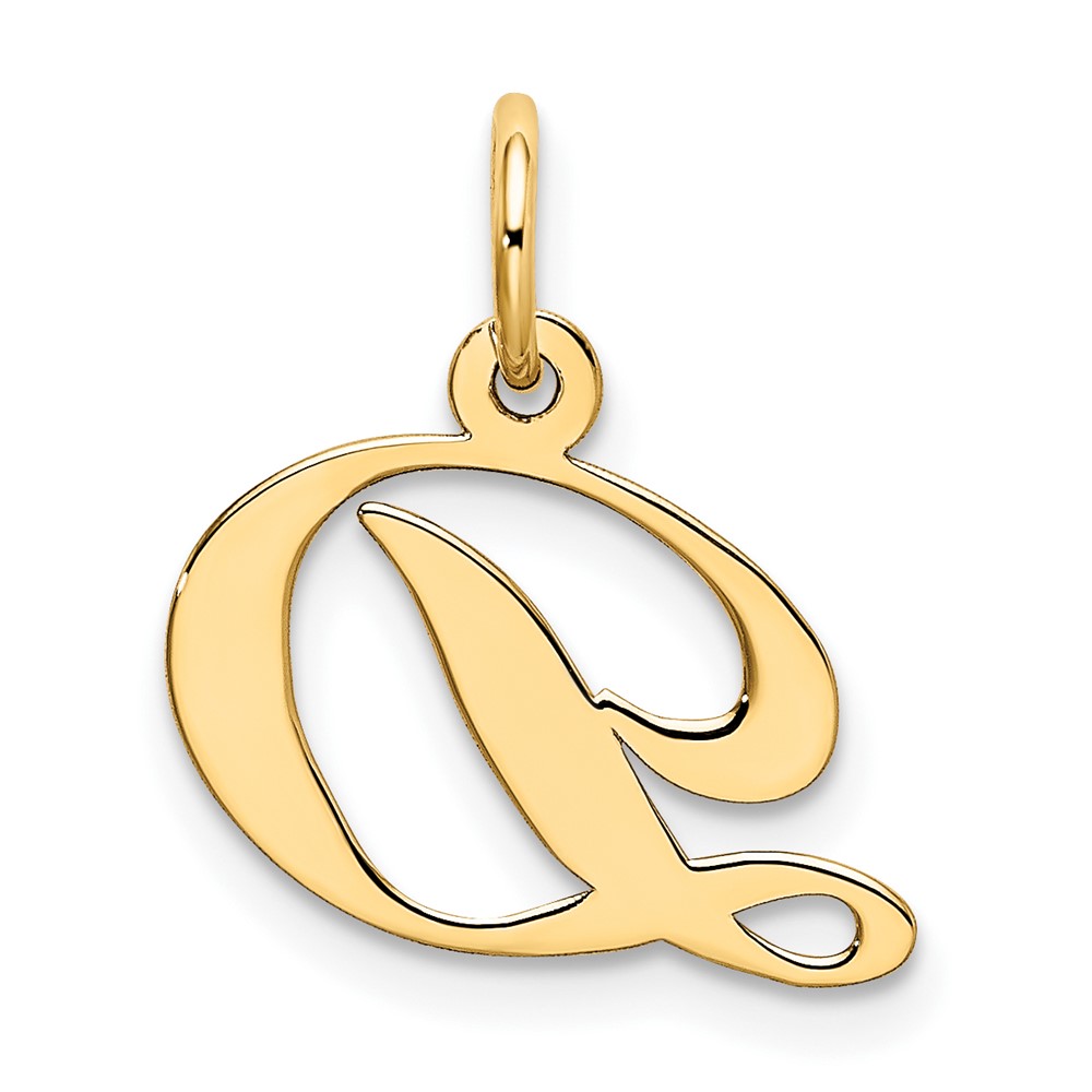 10K Small Fancy Script Initial D Charm (10YC650D)