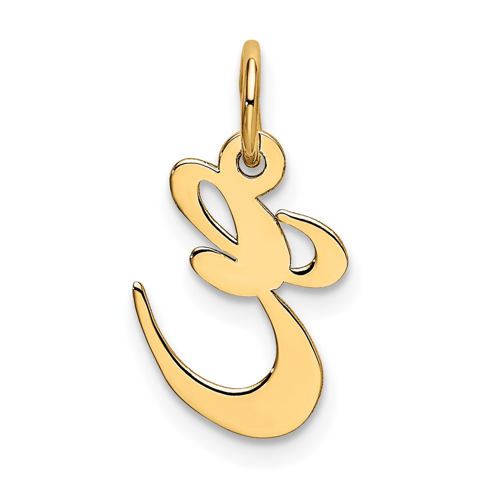 10K Small Fancy Script Initial E Charm (10YC650E)