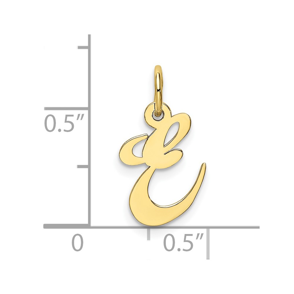 10K Small Fancy Script Initial E Charm (10YC650E)