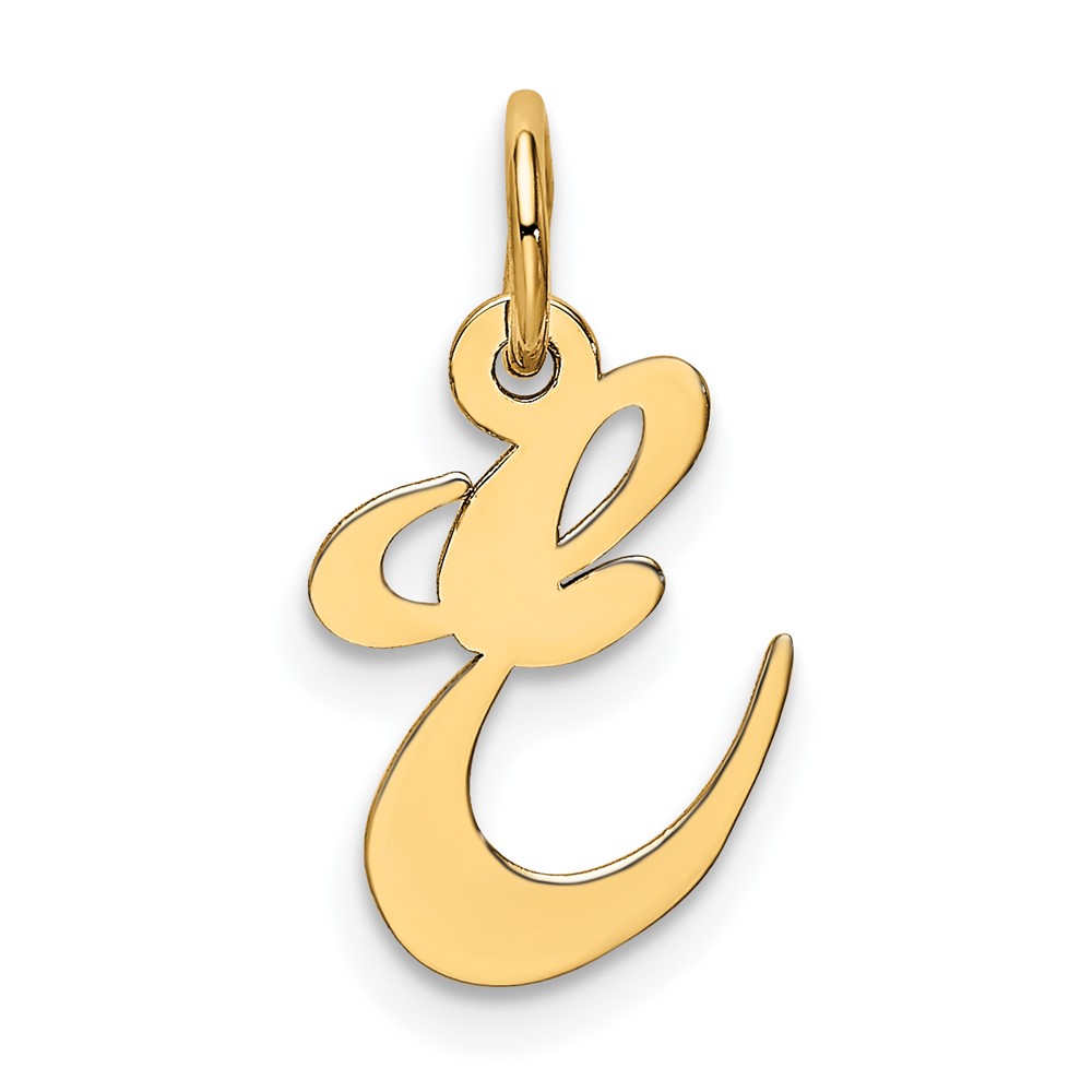 10K Small Fancy Script Initial E Charm (10YC650E)