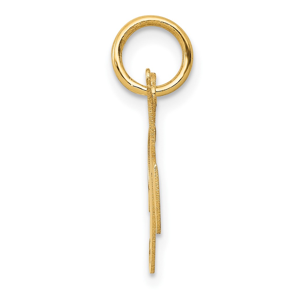 10K Small Fancy Script Initial K Charm (10YC650K)