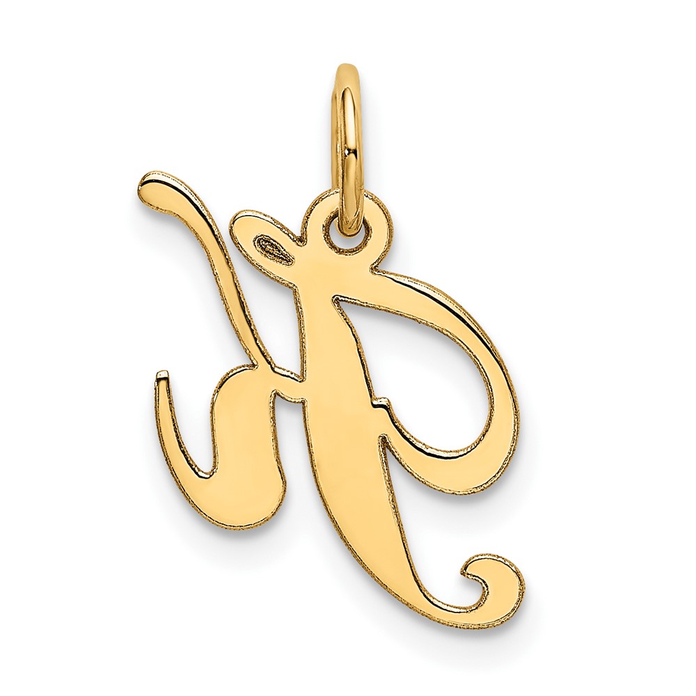 10K Small Fancy Script Initial K Charm (10YC650K)