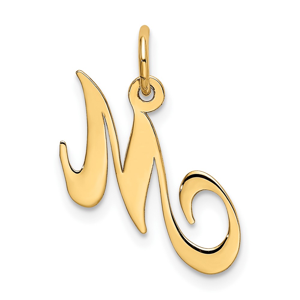 10K Small Fancy Script Initial M Charm (10YC650M)