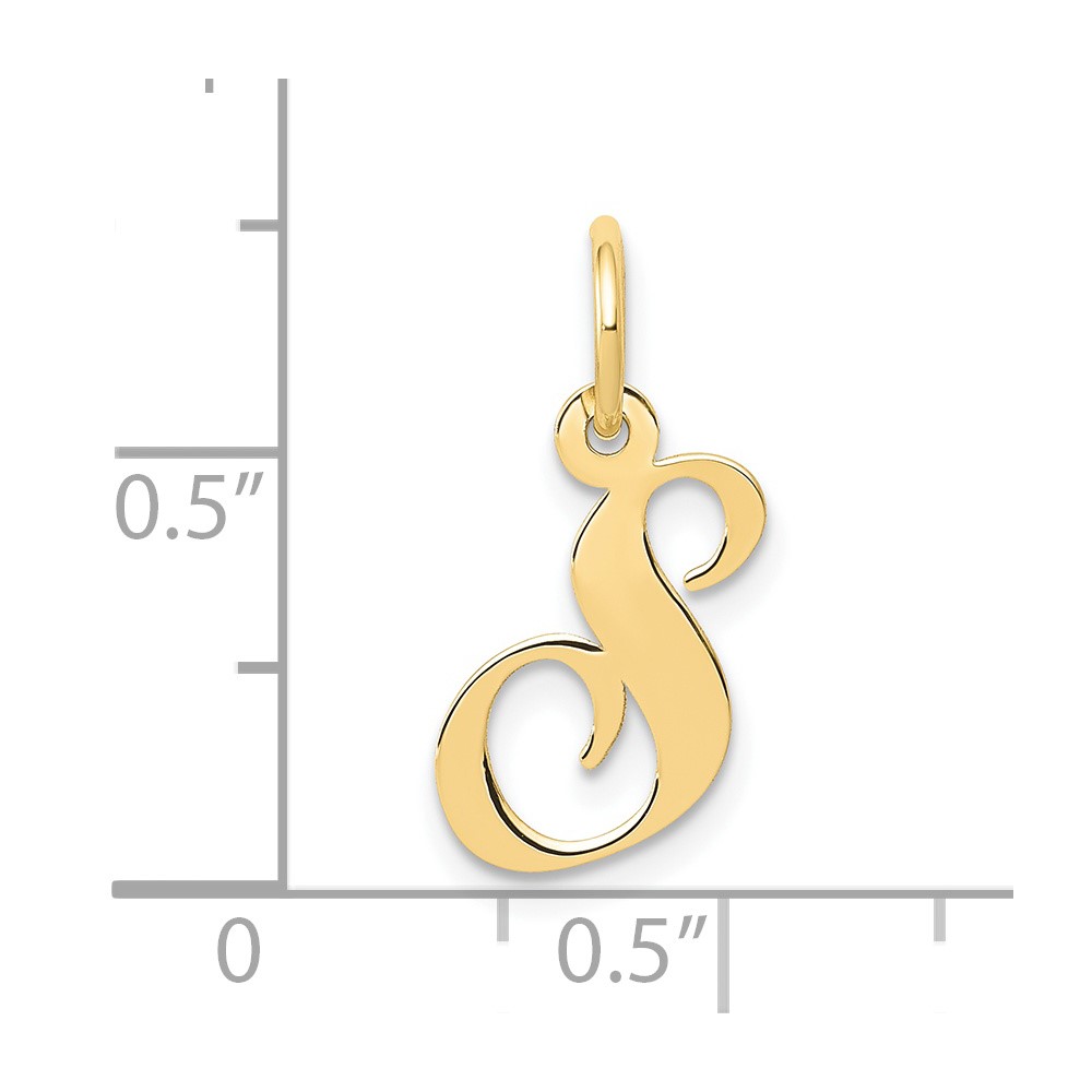 10K Small Fancy Script Initial S Charm (10YC650S)