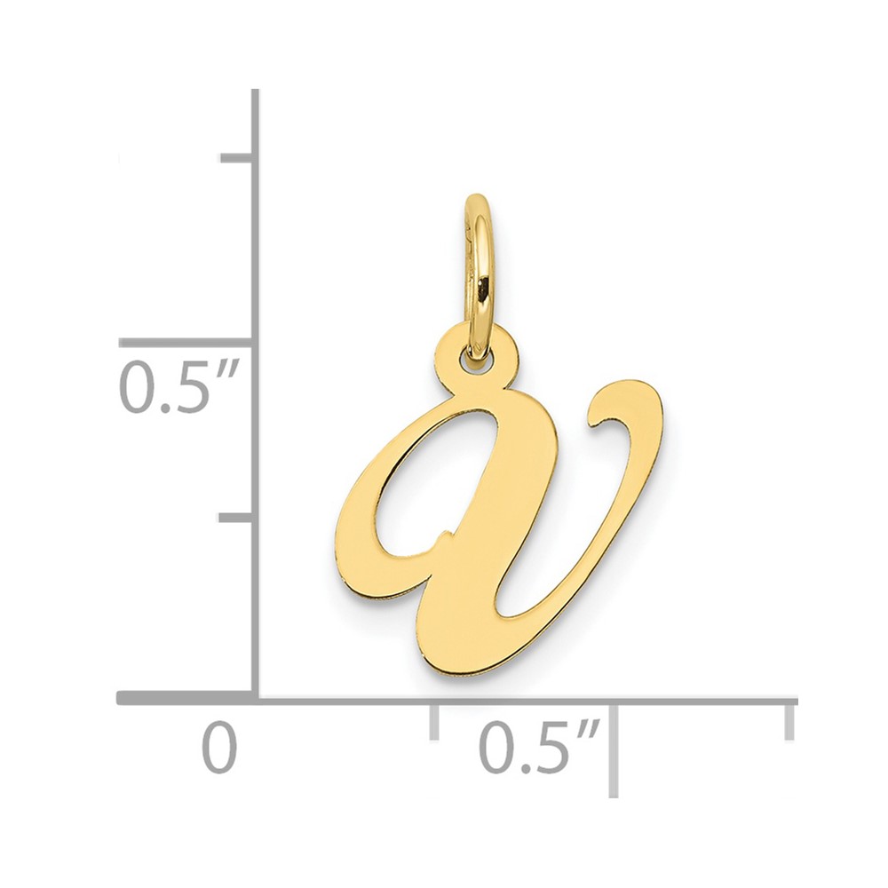 10K Small Fancy Script Initial V Charm (10YC650V)