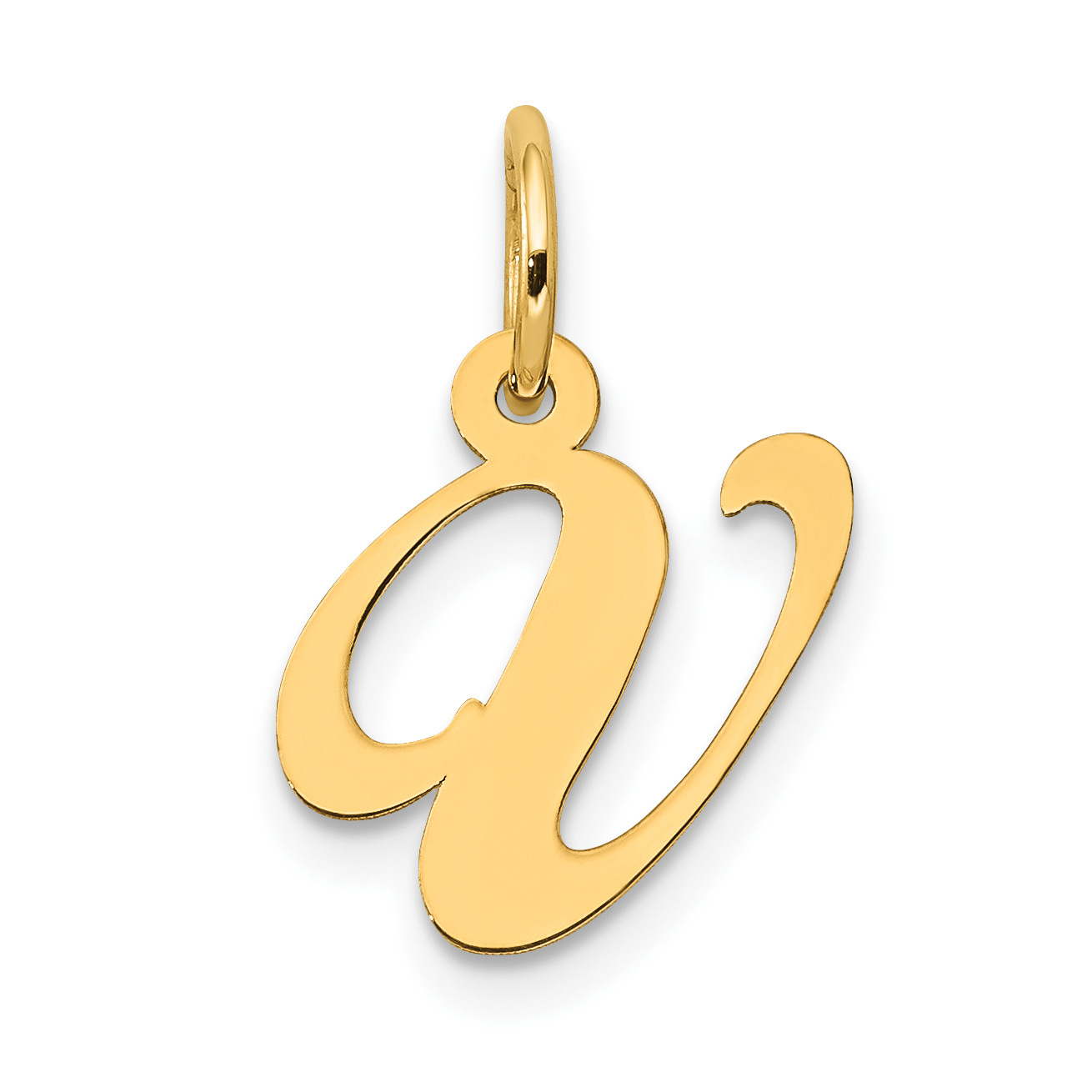 10K Small Fancy Script Initial V Charm (10YC650V)