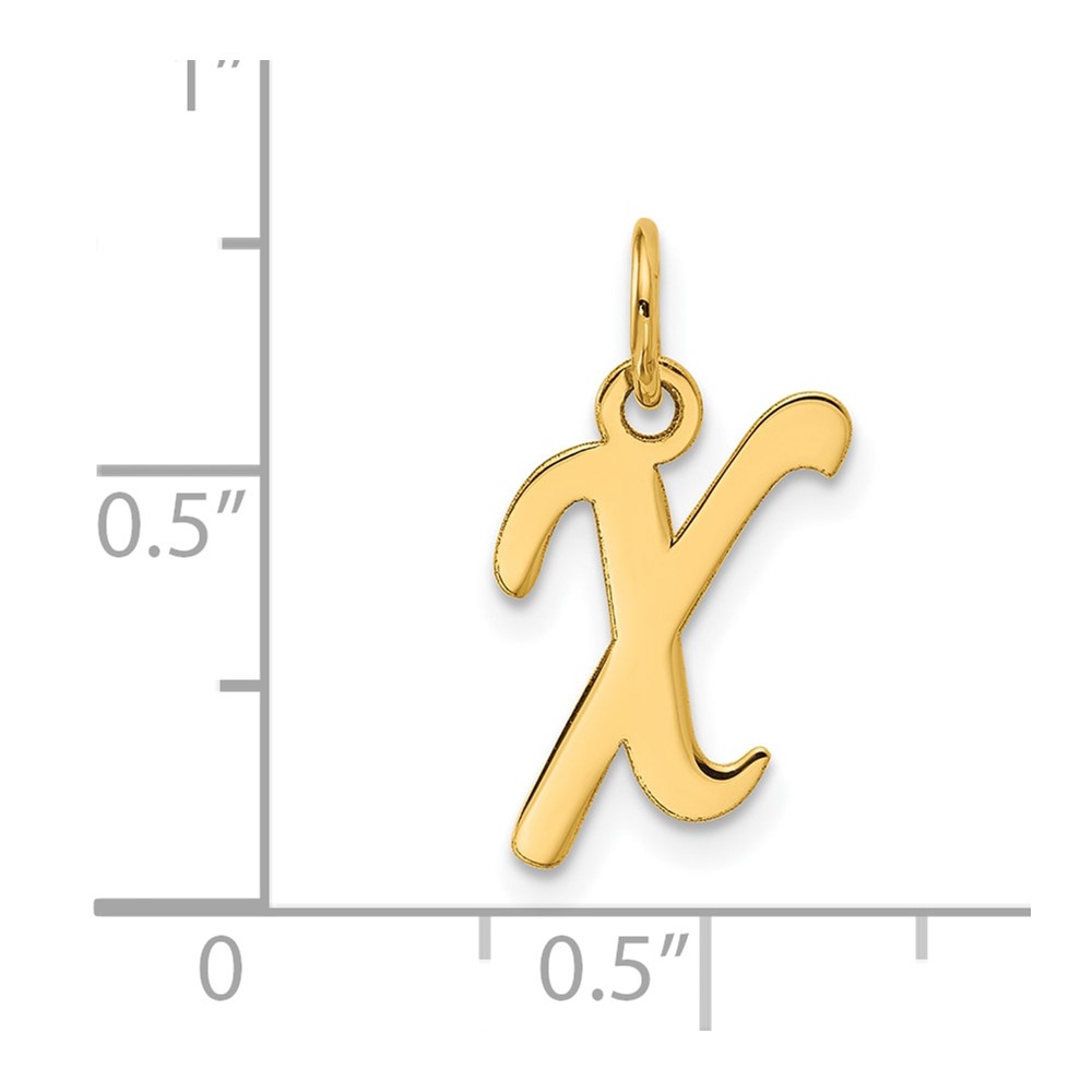 10K Small Fancy Script Initial X Charm (10YC650X)