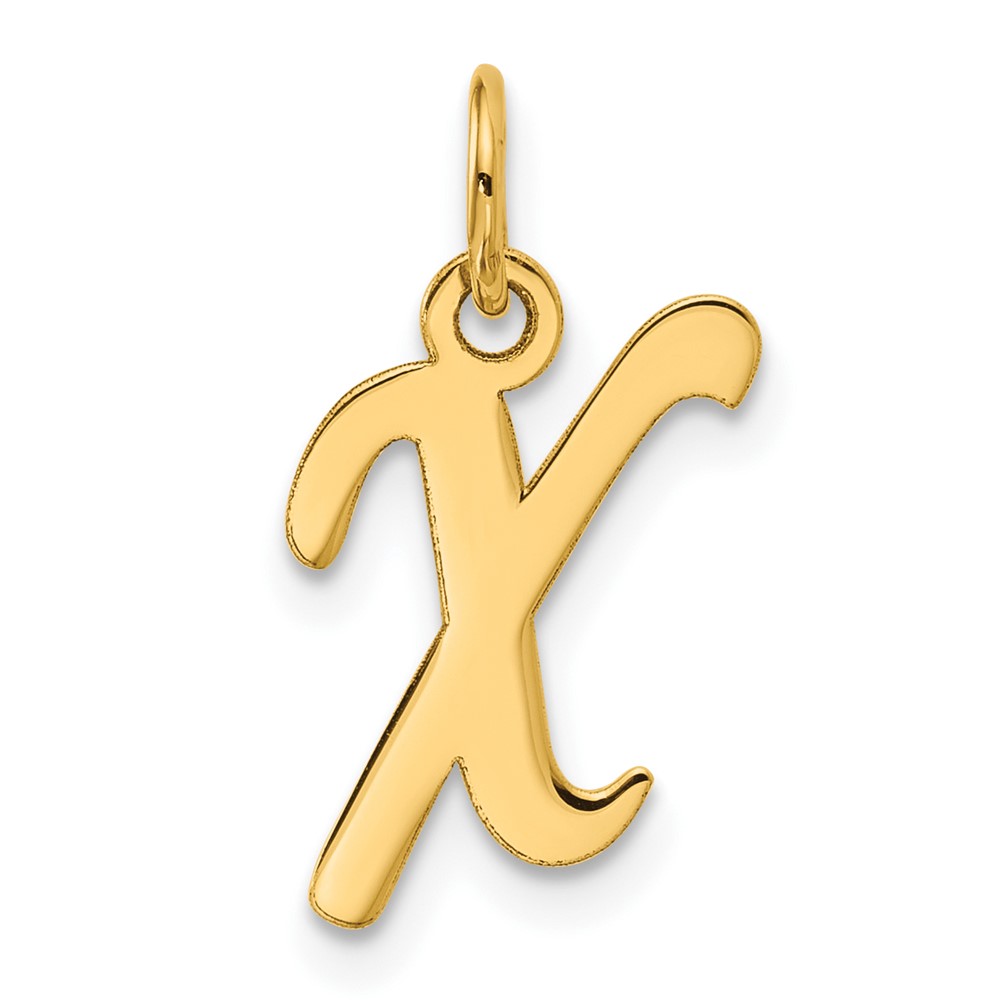 10K Small Fancy Script Initial X Charm (10YC650X)
