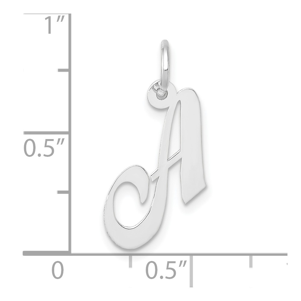 10k White Gold Small Fancy Script Initial A Charm (10YC651A)