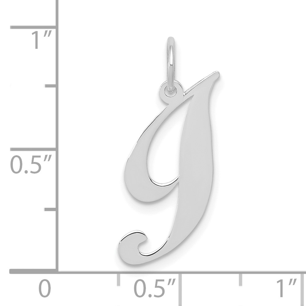 10k White Gold Small Fancy Script Initial I Charm (10YC651I)