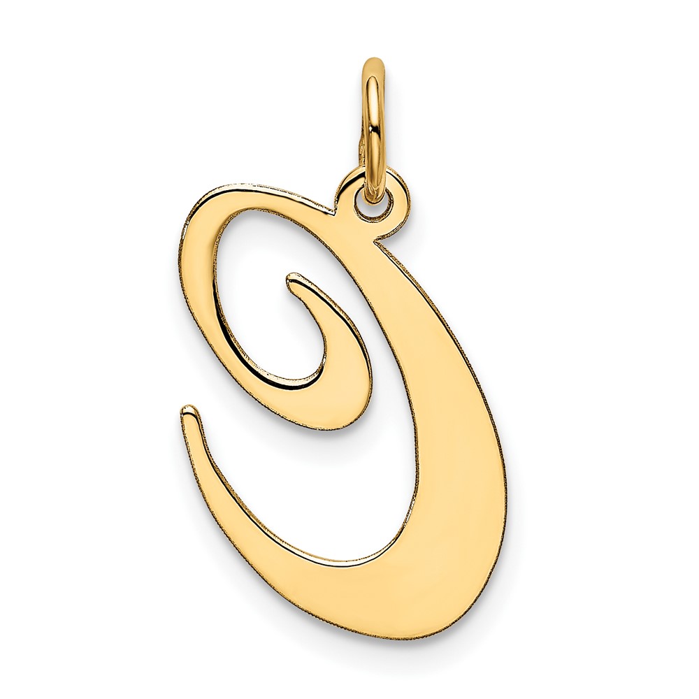 10k Large Fancy Script Letter C Initial Charm (10YC654C)
