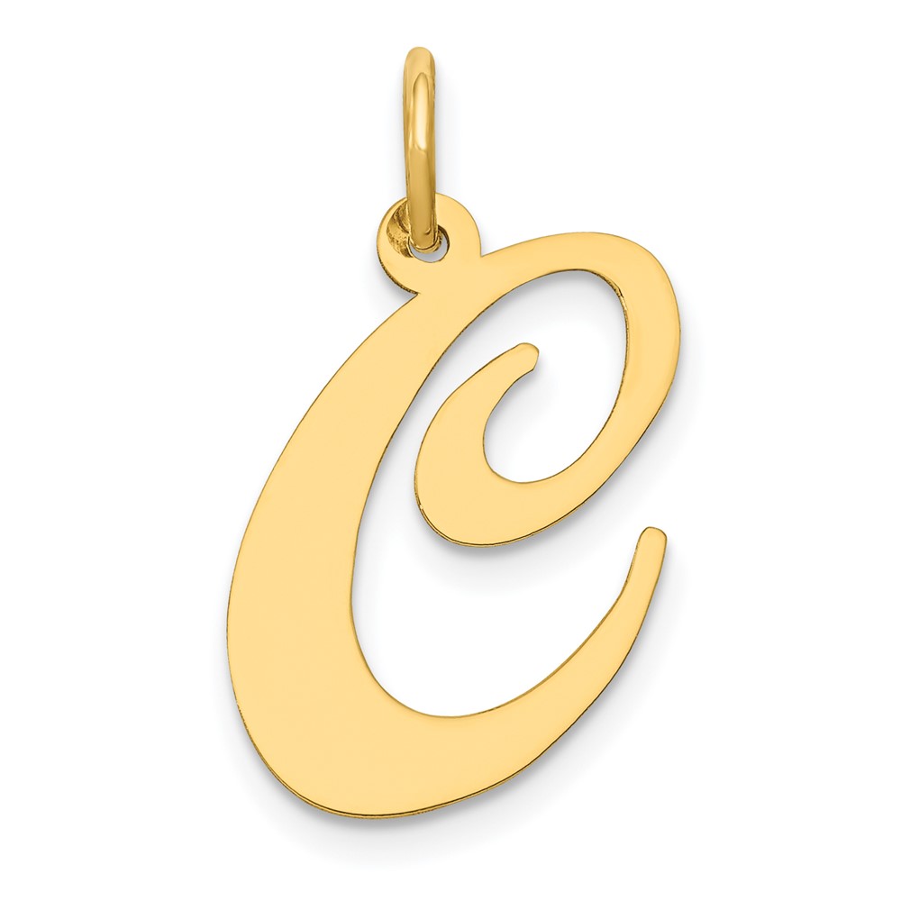 10k Large Fancy Script Letter C Initial Charm (10YC654C)
