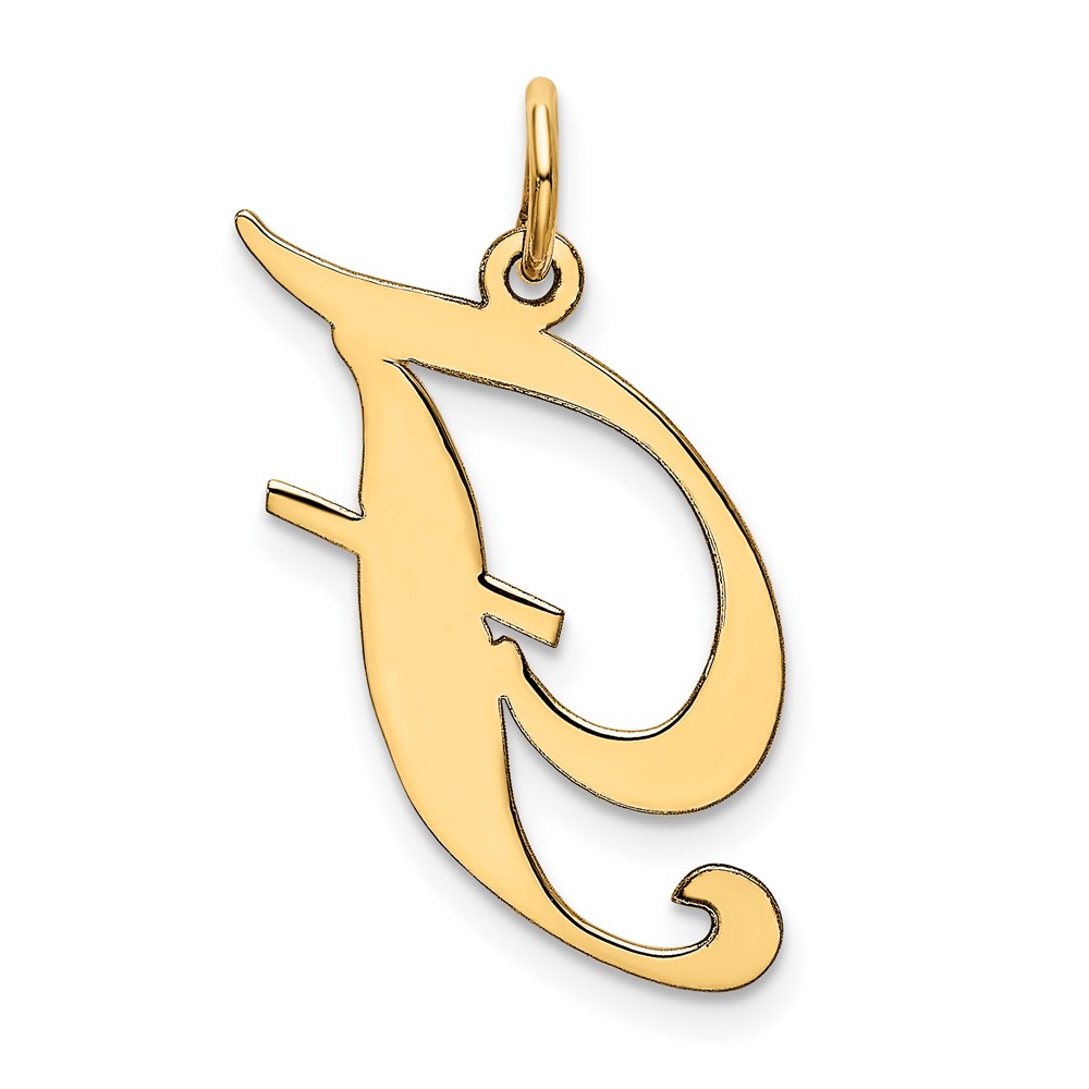 10k Large Fancy Script Letter F Initial Charm (10YC654F)