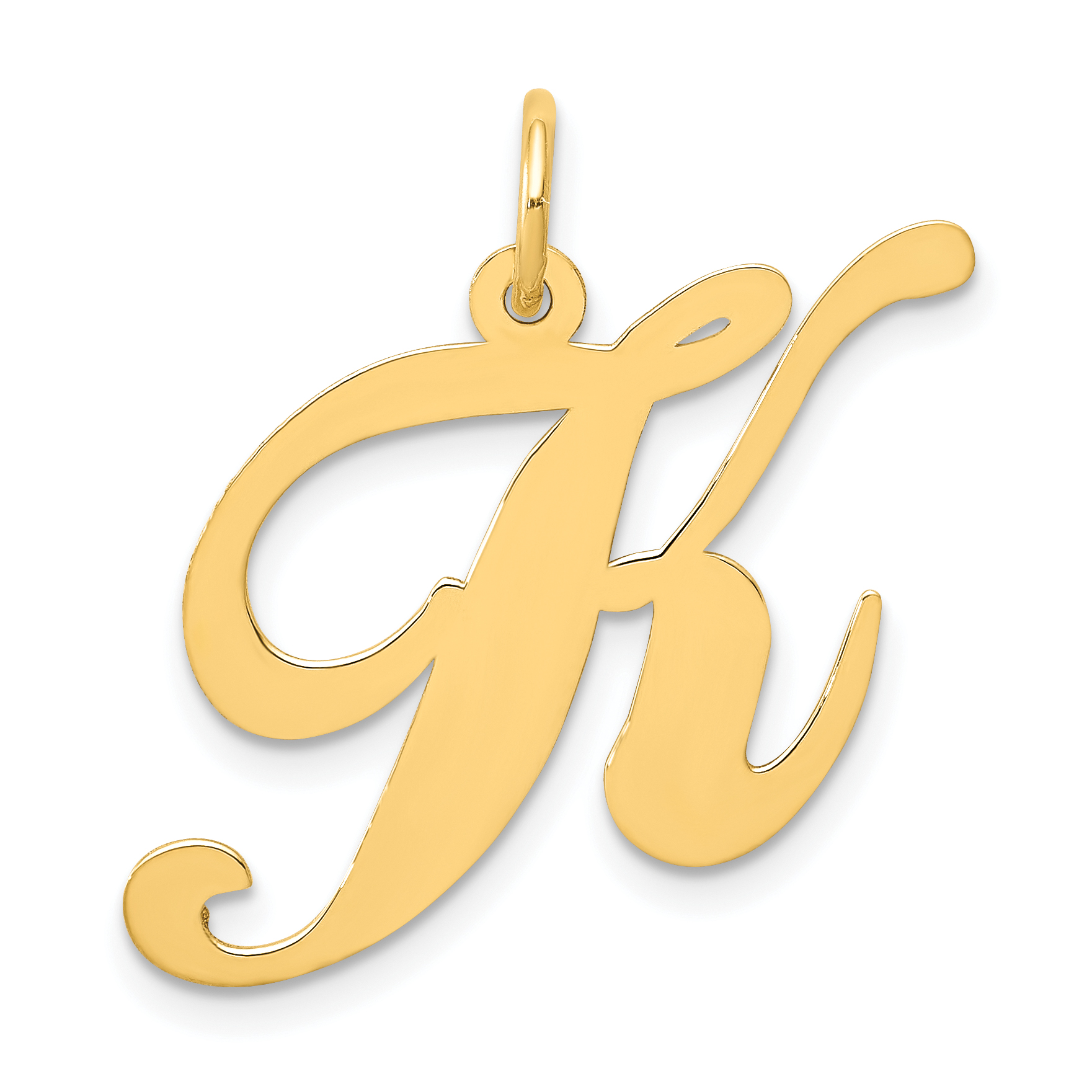10k Large Fancy Script Letter K Initial Charm (10YC654K)