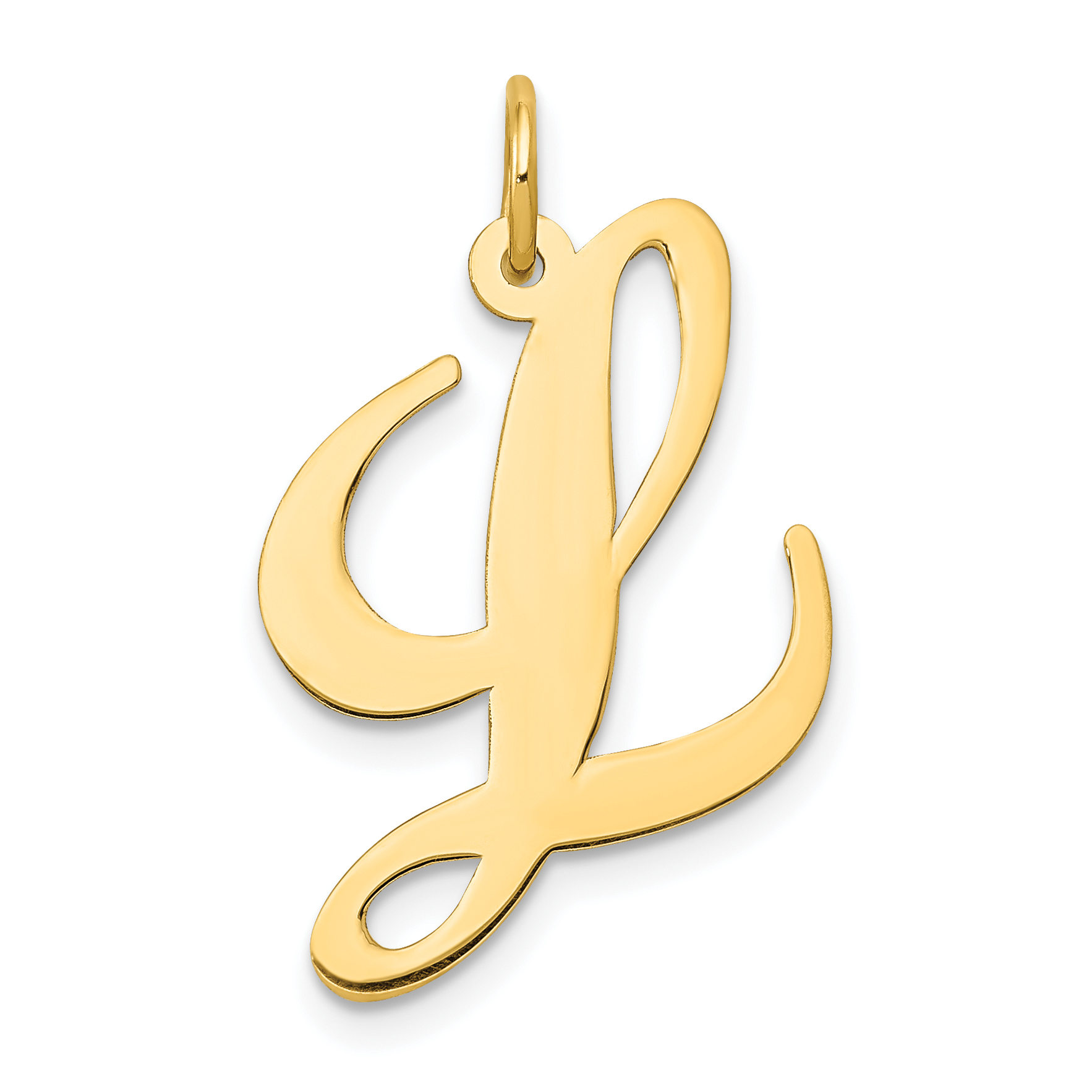 10k Large Fancy Script Letter L Initial Charm (10YC654L)