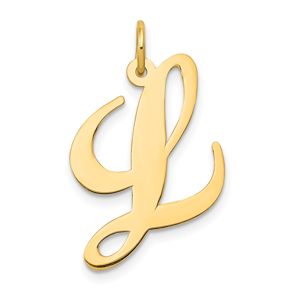 10k Large Fancy Script Letter L Initial Charm (10YC654L)