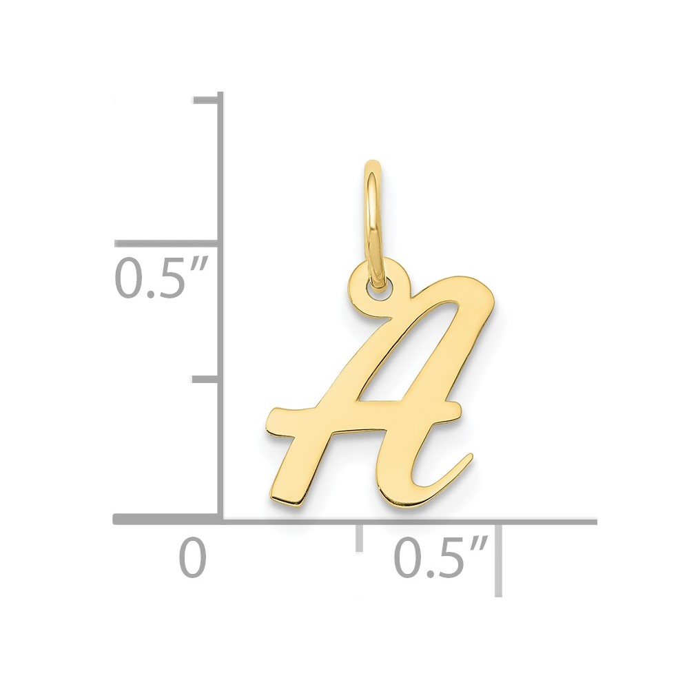 10k Small Script Initial A Charm (10YC658A)