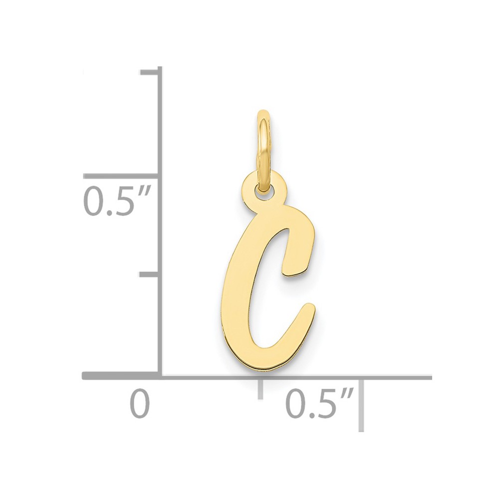 10k Small Script Initial C Charm (10YC658C)