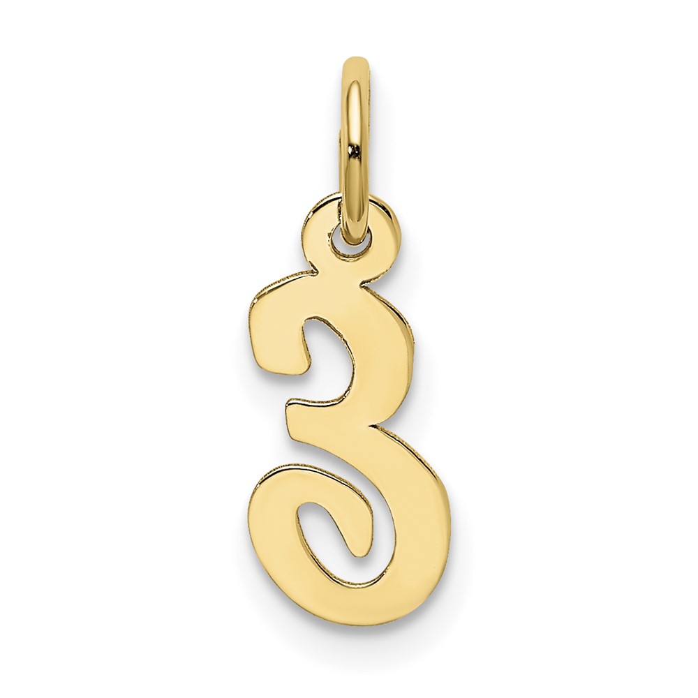 10k Small Script Initial E Charm (10YC658E)