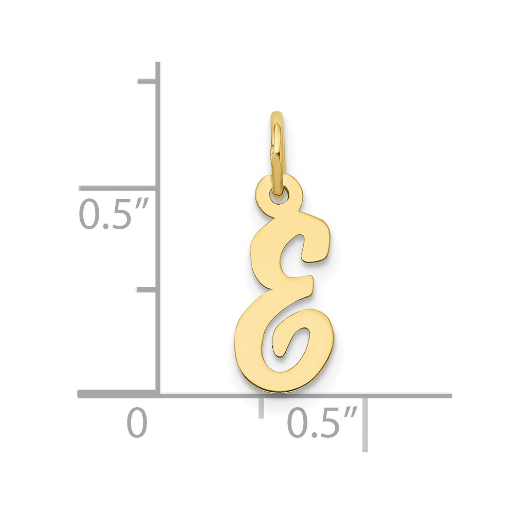 10k Small Script Initial E Charm (10YC658E)