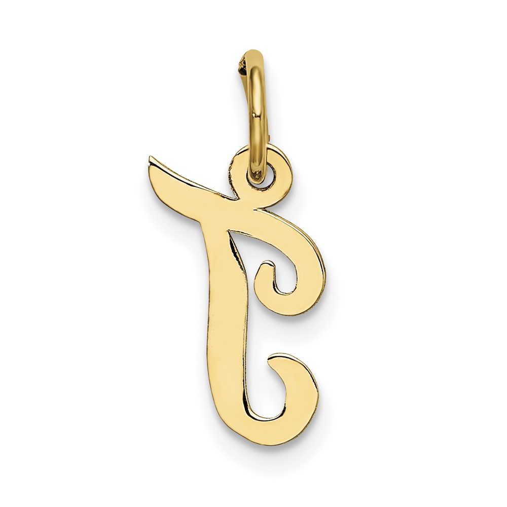 10k Small Script Initial T Charm (10YC658T)